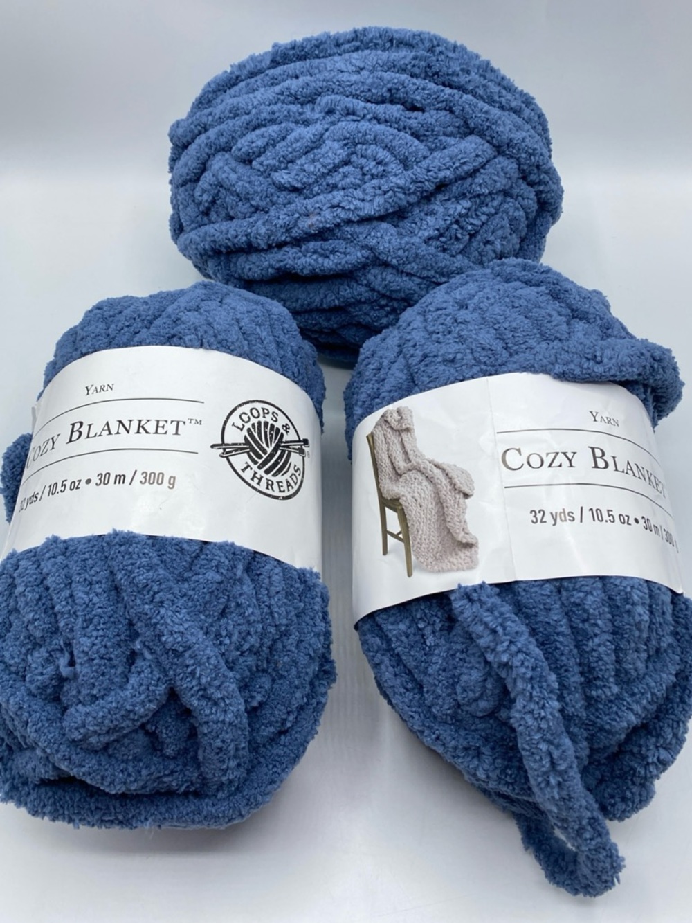 Yarn Loops And Threads Cozy Blanket Hobby 2 New Color CY-12 Blue